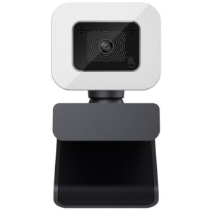 Asupermall - 4K-Webkamera mit Autofokus, treiberlose USB-Webcam mit Noise-Cancelling-Mikrofon, LED-Fülllampe für Video-Chat-Konferenzen - Schwarz 4K