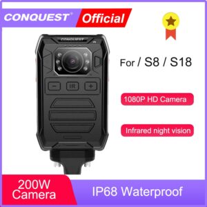 CONQUEST P81 Body Worn Camera HD 1080P DVR Video Security Cam IR Night Vision Wearable Mini Camcorders police camera For S8 S18