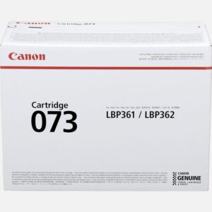 Die Canon 073 Tonerpatrone Schwarz kann mit einem kompatiblen i-SENSYS Drucker verwendet werden und sorgt dafr, dass Ihre Ausdrucke immer optimal aussehen. Eine volle Patrone reicht fr beeindruckende 27.000Seiten (ISO/IEC19752) und bietet damit die ntige Langlebigkeit fr den Geschftsalltag. Vorteile Mit original Canon Toner wird die optimale Druckqualitt gewhrleistet Pro Patrone knnen bis zu 27.000Seiten gedruckt werden Erfllt ISO/IEC19752, sodass ein sicherer Kauf gewhrleistet ist Jede Tonerpatrone kann zur Wiederverwendung oder zum Recycling zurckgegeben werden kostenlos, einfach und umweltschonend Dieses Produkt erfllt die Kriterien der RoHS-Richtlinie (2011/65/EU) und dessen nderungen. Dazu zhlen (2015/863/EU) und andere der RoHS-Richtlinie hnliche Gesetze in anderen Lndern/Regionen als der EU. Es bedeutet, dass Materialien weniger umweltschdlich sind Lieferumfang 073 Tonerpatrone Schwarz Kompatibilitt i-SENSYS LBP361dw i-SENSYS LBP362dw