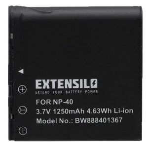 Extensilo "passend für Casio Exilim EX-Z1080, EX-Z1050BE, EX-Z1050BK, EX-Z1050PK, EX-Z1050SR, EX-Z1080BE Kamera / Foto Digitalkamera / Foto DSLR / Camcorder Analog / Camcorder Digital (1250mAh, 3,7V, Li-Ion)" Kamera-Akku 1250 mAh