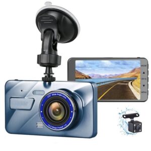 GLiving "Dashcam Auto Vorne und Hinten Autokamera 4 Zoll Full HD 1080P, 170 ° Weitwinkel, Nachtsicht, G-Sensor, WDR, Loop-Aufnahm, Parküberwachung und Bewegungserkennung" Dashcam