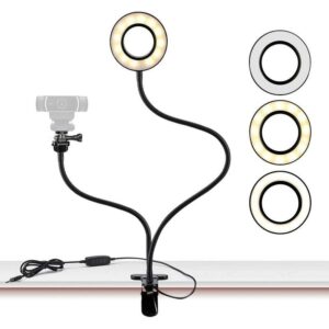 Geschenke - Webcam-Lichthalterung für Live-Stream, Selfie-Ringlicht mit Webcam-Halterung für Logitech C925e, C922 x, C930e, C922, C930, C920, C615,