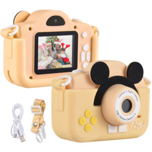 Happyshopping - Mini-Cartoon-Kinder-Digitalkamera 1080P Digital-Videokamera für Kinder Dual-Objektiv 2,0-Zoll-IPS-Bildschirm 4-facher Zoom