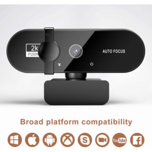 Heguyey - Minikamera 2K Full hd Webcam mit Mikrofon Autofokus Webkamera für pc Computer Laptop Online Kamera