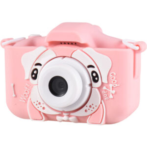Mini-Cartoon-Kinder-Digitalkamera 1080P Digital-Videokamera für Kinder Dual-Objektiv 2,0-Zoll-IPS-Bildschirm Eingebauter Akku mit Umhängeband, Rosa
