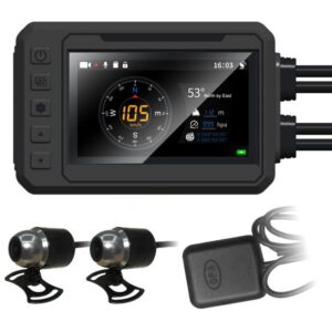 Motorrad WiFI Ultra hd Dashcam, Elektrofahrzeuge 1080p Wasserdichter Videorecorder mit zwei Objektiven, Dual-Kamerarecorder vorne und hinten,