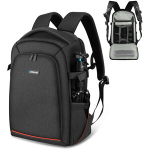 Puluz - PU5015B Kamerarucksack Wasserdichte Kameratasche Große Kapazität Kameratasche mit Laptopfach Stativhalter Regenschutz für Frauen Männer
