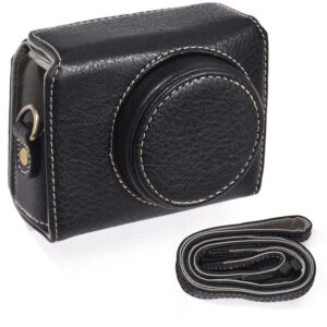 Tragbare Kameratasche Kunstleder Kamera Tragetasche mit Schultergurt Ersatz für Sony ZV1 ZV-1 Kamera, Schwarz - Schwarz