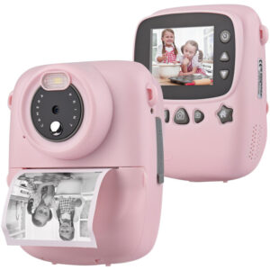 Tragbare Kinder-Sofortbildkamera, digitale Videokamera mit 1080P hoher Videoauflösung, 18 mp, 2,3-Zoll-Großbildschirm, Rosa - Rosa