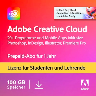 Adobe Creative Cloud All Apps | Studenten & Lehrer | Download & Produktschlüssel