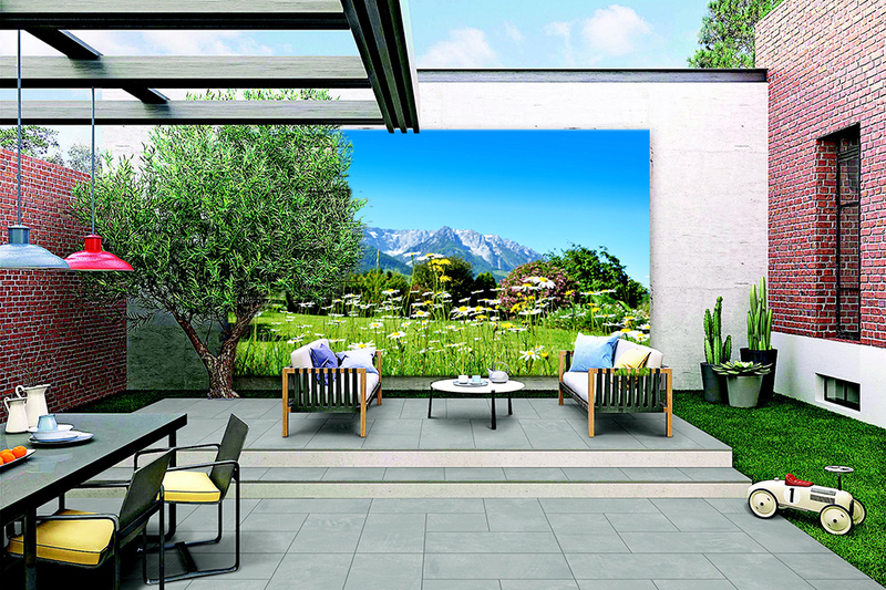 Außenleinwand 100x280 cm