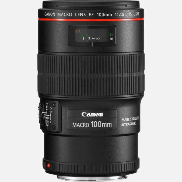 Das EF 100mm f/2.8L Macro IS USM bietet einen Abbildungsmastab von 1:1. Das vielseitige Objektiv ist ideal fr Portrt- und Makroaufnahmen, wobei die hohe Lichtstrke eine attraktive Hintergrundunschrfe mit wunderschnem Bokeh ermglicht. Der integrierte 4-Stufen-Hybrid-Bildstabilisator ist speziell fr Makroaufnahmen optimiert und kompensiert bei Aufnahmen aus der freien Hand Verschwenkungen und Verschiebungen so sind auch bei extremen Nahaufnahmen gestochen scharfe und deutliche Ergebnisse mglich. Als Teil der professionellen Canon Flaggschiff L Serie ist das Objektiv besonders robust und vor Staub und Spritzwasser geschtzt. Vorteile Das Objektiv bietet einen 1:1-Abbildungsmastab, was bedeutet, dass das Motiv in Lebensgre auf dem Sensor abgebildet wird Hybrid Bildstabilisator-System zur Kompensation von regulren Verschwenkungen sowie von Verschiebungen, die bei der Makro-Fotografie oft problematisch sind Der integrierte Ultraschallmotor (USM) sorgt fr einen schnellen und leisen Autofokus, der sich jederzeit manuell anpassen lsst Festbrennweite mit hoher Lichtstrke von 1:2,8 fr Low-Light-Aufnahmen und attraktive Hintergrundunschrfe Scharfe, kontrastreiche Aufnahmen dank Super UD (Ultra-low Dispersion) Linsen, die chromatische Aberrationen unterdrcken Als Teil der professionellen Canon Flaggschiff L Serie ist das Objektiv besonders robust und vor Staub und Spritzwasser geschtzt Kompatibel mit allen Canon DSLR-Kameras sowie mit spiegellosen Systemkameras der EOS M Serie mit optionalem EF-EOS M Adapter Lieferumfang EF 100mm f/2.8L Macro IS USM Objektivdeckel E-67U Objektivdeckel E Objektivbeutel LP1219 Streulichtblende ET-73 Benutzerhandbuch Gut geeignet fr Speisen Personen * Details Alle technischen Daten zeigen