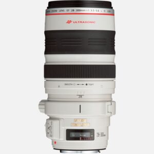 Das EF 28-300mm f/3.5-5.6L IS USM Objektiv ist ideal fr Profi-Fotografen unterwegs. Mit seinem groen Brennweitenbereich ist das Objektiv fr den Einsatz von Weitwinkel bis Tele geeignet. Die Flexibilitt einer 300mm-Brennweite in Kombination mit der Qualitt der Canon L Serie macht dieses Objektiv ideal fr professionelle Fotografen, die bei ihren Projekten seltener das Objektiv wechseln und das Gewicht der Ausrstung reduzieren mchten. Es ist ideal fr Fotojournalisten und alle, die viel unterwegs sind. Die EMD-Technologie (Electromagnetic Diaphragm) ermglicht eine schnelle, leise und extrem przise Blendensteuerung und die Bildstabilisator-Technologie lsst lngere Belichtungszeiten zu Stativ oder Blitz werden damit oft nicht gebraucht. Vorteile Das Objektiv der professionellen Canon L Serie mit einem Brennweitenbereich von Weitwinkel bis Supertele Vielseitig und robust und damit besonders geeignet fr Profis, die den Objektivwechsel begrenzen und das Gewicht der Ausrstung reduzieren mchten Der integrierte Ultraschallmotor (USM) sorgt fr einen schnellen und leisen Autofokus, der sich jederzeit manuell anpassen lsst Der optische 4-Stufen-Bildstabilisator kompensiert Kamerawackler und ermglicht so selbst bei wenig Licht Aufnahmen aus der freien Hand Super Spectra Vergtung zur Unterdrckung von Streulicht und Blendenreflexionen Kompatibel mit allen DSLR-Kameras, einschlielich Vollformat, sowie mit spiegellosen Systemkameras der Canon EOS M Serie mit optionalem EF-EOS M Adapter Lieferumfang EF 28-300mm f/3,5-5.6L IS USM Objektivdeckel E Objektivdeckel E-77U Streulichtblende EW-83G Objektivbeutel LZ1324 Tragegurt (ohne Schulterpolster) Benutzerhandbuch Gut geeignet fr Action Landschaften * Hochzeiten & Veranstaltungen * Reportage * Street * Momente * Alle technischen Daten zeigen