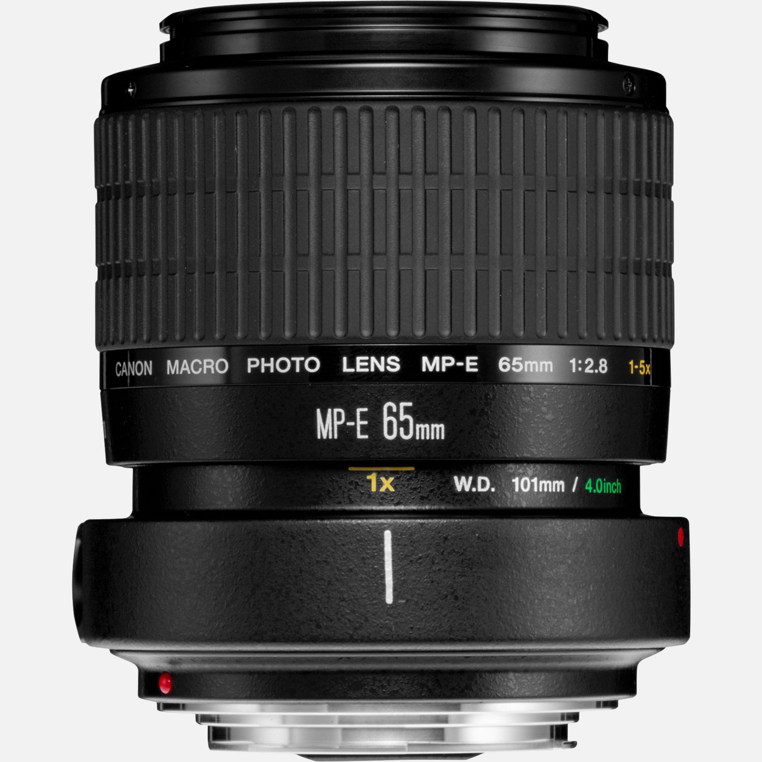 Das MP-E 65mm f/2.8 1-5x ist ein Makroobjektiv zur starken Vergrerung und ermglicht ohne weiteres Zubehr Abbildungen ber die tatschliche Gre hinaus. Das ist ideal fr besonders kleine Motive wie bei Speisen, in der Natur oder bei Insekten das Motiv kann bis zum Mastab 5:1 abgebildet werden. Mit seiner professionellen optischen Bauweise und UD-Glaslinsen unterdrckt das Objektiv chromatische Aberrationen, so dass auch bei hoher Vergrerung gestochen scharfe Bilder entstehen. Vorteile Dieses professionelle Makroobjektiv ist ideal zur Erfassung sehr kleiner Objekte, die bis zum Abbildungsmastab 5:1 vergrert werden knnen Es ist kompatibel mit dem Macro Ring Lites und dem Macro Twin Lite und reduziert so den Bedarf an kompliziertem Zubehr Super Spectra Linsenvergtung zur Unterdrckung von Streulicht und Blendenreflexionen Manuelle Scharfstellung; integrierte Stativhalterung Kompatibel mit allen Canon DSLR-Kameras sowie mit spiegellosen Systemkameras der EOS M Serie mit optionalem EF-EOS M Adapter Lieferumfang MP-E 65mm f/2.8 1-5x Macro Photo Objektivdeckel E-58 II Objektivdeckel E Stativschelle Benutzerhandbuch Gut geeignet fr Speisen Details Alle technischen Daten zeigen