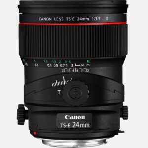 Das TS-E 24mm f/3.5L II ist ein professionelles Tilt-und-Shift-Objektiv der Canon L Serie und ideal fr Aufnahmen von Architektur und Innenrumen. Mit bis zu 8,5 Verschwenkung zum Fokussieren und 12 mm Verschiebung lassen sich Perspektive und Bildkomposition anpassen, damit das perfekte Foto entsteht. Die Tilt- und Shift-Bewegungen lassen sich unabhngig voneinander durchfhren, um so die Perspektive und die Schrfentiefe separat einzustellen, was die Flexibilitt beim Einsatz des Objektivs steigert. Vorteile Eine Weitwinkel-Festbrennweite der professionellen Canon L Serie mit beweglicher Optik zur Steuerung der Perspektive fr Architektur- und Innenaufnahmen Anpassung der Fokusdetails bei Makroaufnahmen mit Abbildungsmastab 1:2 Die przisen Bewegungen ermglichen ein Verschwenken der Fokusebene von 8,5, ein Verschieben von 12 mm und eine Rotation der Tilt-und-Shift-Funktionen von 90 Asphrische und UD-Linsen minimieren chromatische Aberrationen und die SWC-Vergtung (Subwavelength Structure Coating) minimiert Reflexionen und Geisterbilder Kompatibel mit allen Canon DSLR-Kameras sowie mit spiegellosen Systemkameras der EOS M Serie mit optionalem EF-EOS M Adapter Lieferumfang TS-E 24mm f/3.5L II Objektiv Objektivdeckel E-82II Objektivdeckel E Objektivbeutel LP1319 Streulichtblende EW-88B Optionale Abdeckung Benutzerhandbuch Gut geeignet fr Architektur Innenrume * Alle technischen Daten zeigen