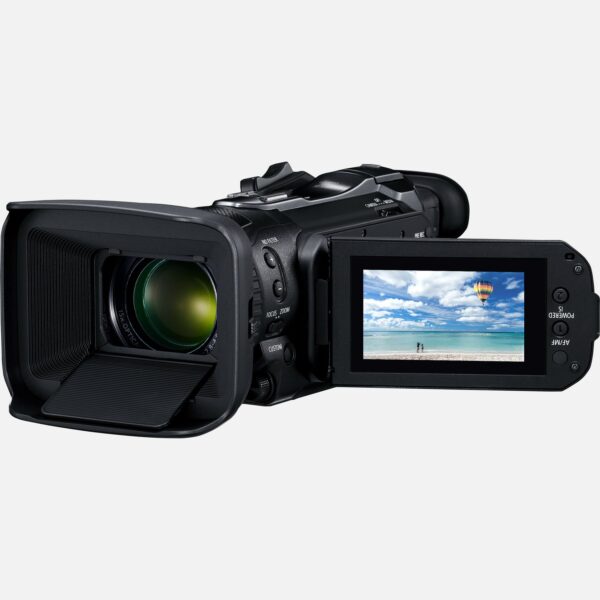 Der Canon LEGRIA HF G60 Camcorder bietet Dual Pixel CMOS Autofokus, einen 1,0-Zoll-Typ Sensor und 4K-Videoaufnahmen mit einer unglaublichen Detailvielfalt. Das Objektiv mit 9-Lamellen-Irisblende und einer Lichtstrke von 1:2,8 4,5 ermglicht das Filmen auch bei wenig Licht und den Einsatz einer attraktiven Hintergrundunschrfe, wodurch die sthetische Qualitt gesteigert wird. Mit Zeitlupe- und Zeitrafferaufnahmen lassen sich dramatische Effekte erzielen. Auch aus der Bewegung heraus machst du aus allen Entfernungen ruhige Videos, da der Bildstabilisator sogar Dreh- und Kippbewegungen kompensiert. Vorteile Ein fortschrittlicher Camcorder, der deinen Videos einen professionellen Look gibt Der groe 1,0-Zoll-Typ CMOS-4K-Sensor hlt eine unglaubliche Detailvielfalt und beeindruckende Farben besonders deutlich fest. Die 9-Lamellen-Irisblende ermglicht den Einsatz einer attraktiven Hintergrundunschrfe wie bei einem Kinofilm. Das leistungsstarke Objektiv mit Lichtstrke 1:2,8-4,5 und 15fach optischem Zoom plus optimiertem Bildstabilisator liefert erstklassige Aufnahmen mit minimierten Verwacklungsunschrfen, und der Dual Pixel CMOS AF sorgt fr die przise Fokussierung Der 7,5 cm Touchscreen (460.000 Bildpunkte) zeigt das Motiv klar und deutlich und ermglicht eine intuitive Bedienung. Fr noch mehr Flexibilitt bietet der Camcorder einen hochauflsenden elektronischen Sucher. Fnf konfigurierbare Tasten stehen dir zur Individualisierung zur Verfgung. Fr kinoreife Effekte kannst du die Fokussiergeschwindigkeit anpassen, und mit den integrierten ND-Filtern lsst sich die Belichtung kontrollieren Du kannst den Camcorder direkt mit einem TV-Gert verbinden, um dir die Aufnahmen darauf anzusehen und auch ein externes Mikrofon anschlieen, um eine noch professionellere Tonaufzeichnung zu erhalten Per HDMI-Schnittstelle kannst du deine Aufnahmen direkt auf einem TV-Gert betrachten und hast erweiterte Mglichkeiten zur Tonaufzeichnung dank Mikrofoneingang und Mini-Zubehrschuh Fnf Tasten und ein Wahlrad knnen individuell konfiguriert werden, damit seltener durch das Men navigiert werden muss Fr dramatische Effekte kannst du dein Motiv in Zeitlupe oder Zeitraffer aufnehmen Du kannst schnell zwischen Auto- und Manuell-Modi wechseln, ohne dabei die individuellen Einstellungen verndern zu mssen Lieferumfang LEGRIA HF G60 Camcorder Objektivdeckel Streulichtblende mit integriertem Objektivschutz Kabellose FernbedienungWL-D89 Lithium-Batterie CR2025 AkkuBP-820 Kompakt-Netzgert CG-800E Netzkabel Benutzerhandbuch Technische Daten 4K-Video 15fach optischer Zoom und Bildstabilisator 9-Lamellen-Irisblende Lichtstrke 1:2,8 4,5 Touchscreen 1,0-Zoll-Typ CMOS Zeitlupe / Zeitraffer Klappbarer elektronischer Sucher (0,24 Zoll) Alle technischen Daten zeigen