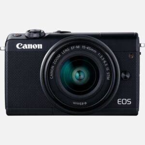 Erzhle deine Geschichten in groartigen Bildern und kinohnlchen Full-HD-Videos mit dieser limitierten Edition des schwarzen EOS M100 Bundle. Cool, kompakt und kreativ, beinhaltet es neben der Kamera einEF-M 15-45mm f/3.5-6.3 IS STM Objektiv in Schwarz fr den vielseitigen Alltagseinsetz. Mit der schnellen und starken Leistung in DSLR-Qualitt nimmst du bei Tag und bei Nacht perfekt fokussierte Momente auf. Und mit der Smartphone-hnlichen Touchscreen-Bedienung und Automatik-Modi geht das auch noch extrem einfach. Vorteile Die Power einer DSLR, im extrem kompakten spiegellosen Gehuse Das einziehbare Objektiv EF-M 15-45mm f/3.515 IS STM mit Bildstabilisator in Schwarz ist ideal fr Landschaftsaufnahmen und Portrts mit attraktiver Hintergrundunschrfe Dank der Automatik-Modi brauchst du das Motiv nur anzuvisieren und auszulsen. Mit steigender Erfahrung kannst du fr mehr Kreativitt die Steuerung der Kamera auch zunehmend selbst bernehmen Einfach Verbinden, Teilen und Backups erstellen dank Bluetooth Low Energy Technology und WLAN Kompatibel mit der kostenlosen Canon Photo Companion App. Personalisierte Inhalte, Challenges und Inspirationen, die dich auf deiner fotografischen Reise weiter bringen der ideale Partner fr den Erzhler visueller Geschichten. Dank Dual Pixel CMOS AF und 24,2-Megapixel-Sensor kannst du sofort mit gestochen scharfen Fotos und kinohnlichen Full-HD-Videos beeindrucken Mit einer schnellen Bereitschaft und Reihenaufnahmen mit bis zu 6,1 B/s hltst du jede Action fest Das preisgekrnte Touchscreen-Interface ermglicht eine intuitive Steuerung wie bei einem Smartphone Halte die natrliche Stimmung fest, bei Tag und bei Nacht die ISO-Empfindlichkeit bis ISO 25.600 macht das ohne Blitz aus der freien Hand mglich Kompatibel mit der kostenlosen Canon Camera Connect App. Verbinde dein Apple oder Android Mobilgert mit deiner Kamera und du kannst deine Aufnahmen ganz einfach bertragen und teilen Lieferumfang Canon EOS M100 Schwarz EF-M 15-45mm f/3.5-6.3 IS STM Objektiv Schwarz Kamera-Gehusedeckel R-F-4 Tragegurt EM-300DB Akkuladegert LC-E12E Akku LP-E12 Netzkabel Objektivdeckel E-49 Objektivrckdeckel EB Technische Daten Full-HD mit 60 B/s Besonders ruhige und realistische Videos 24,2Megapixel CMOS-Sensor im APS-C-Format Bluetooth Konstante Kopplung WLAN/NFC Per WLAN verbinden, teilen und Backups erstellen 6,1 B/s Reihenaufnahmen mit bis zu 6,1 B/s 7,5cm Touchscreen-LCD Hochauflsender, klappbarer Touchscreen Alle technischen Daten zeigen