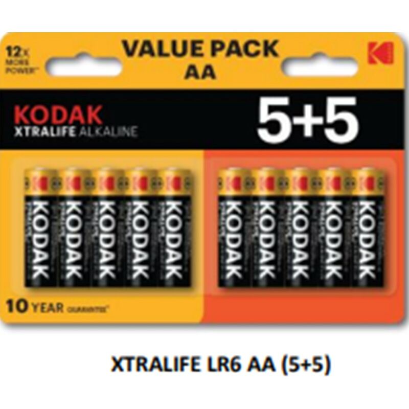 Kodak - Blisterpackung alkalische Batterien xtralife aa lr6 - Blister 5+5