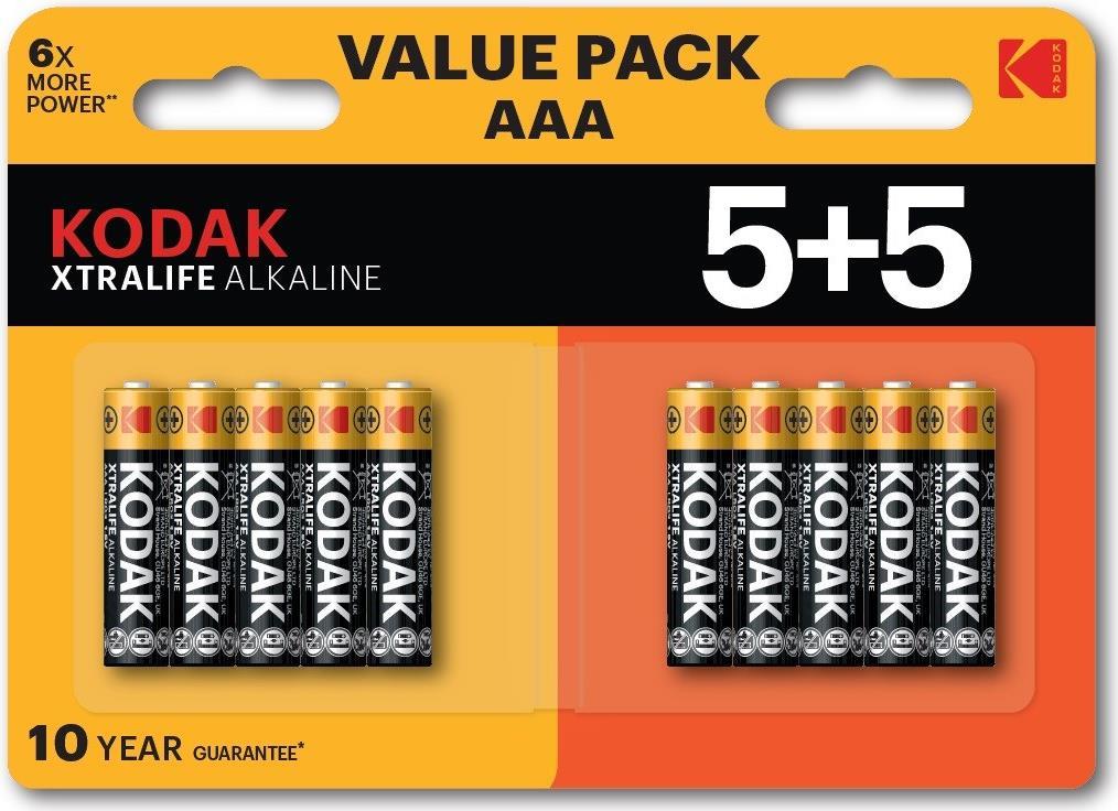 Kodak XTRALIFE Alkaline AAA Battery 10 (5+5 pack) (30423466)