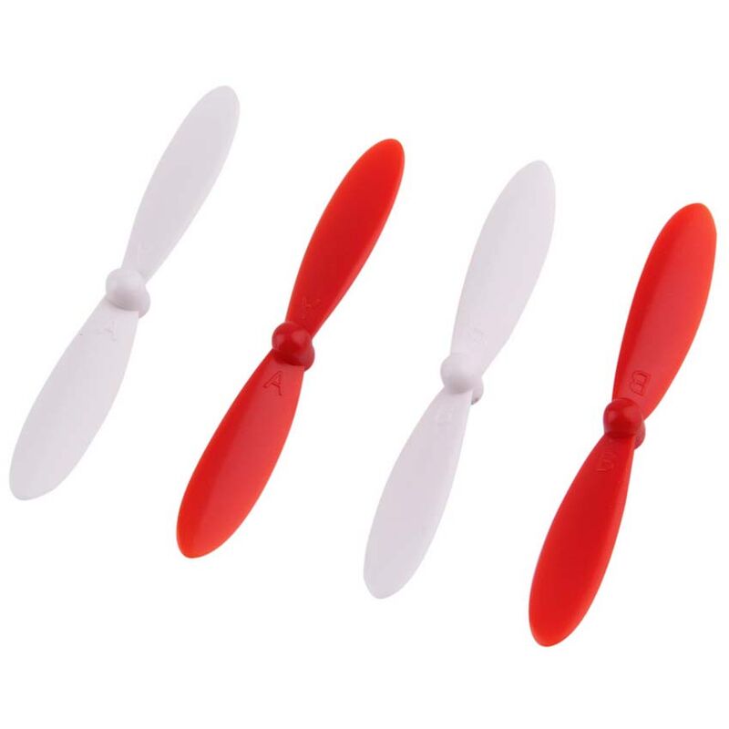 4x Propeller kompatibel mit Jamara qcf 110 Drohne - 2 Paar Ersatzpropeller, Selbstsichernd, Rot, Weiß - Vhbw