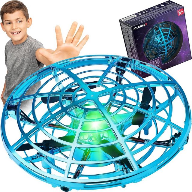 Atlasonix UFO Mini-Handdrohne für Kinder - Drohne Heimspiel, handgesteuerte Drohne (handgesteuerte Drohne Bewegungsmelder fliegendes Spielzeug für drinnen)