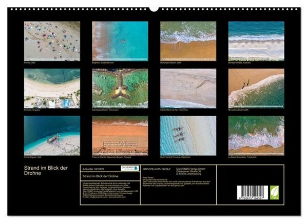 CALVENDO Wandkalender Strand im Blick der Drohne (Premium, hochwertiger DIN A2 Wandkalender 2023, Kunstdruck in Hochglanz)