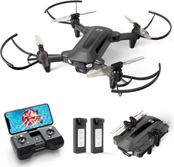 DEERC mit Kamera für Kinder, D40 RC Faltbare Mini Drohnen mit FPV WiFi Drohne (1080P HD, mit Lange Flugzeit,komplettset Spielzeug Geschenk für Jungen Anfänger)