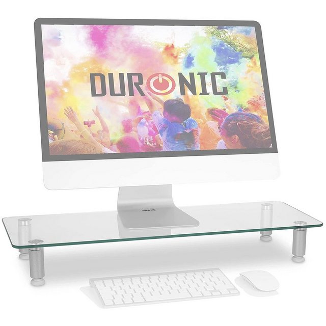 Duronic Monitorständer, (DM052-3 Monitorständer, 70 x 24 cm transparente Glasplatte, Bis 20 kg, Ergonomischer Bildschirmständer Schreibtisch, Schreibtischaufsatz Monitor und Laptop, Bildschirmerhöhung LCD LED TV)