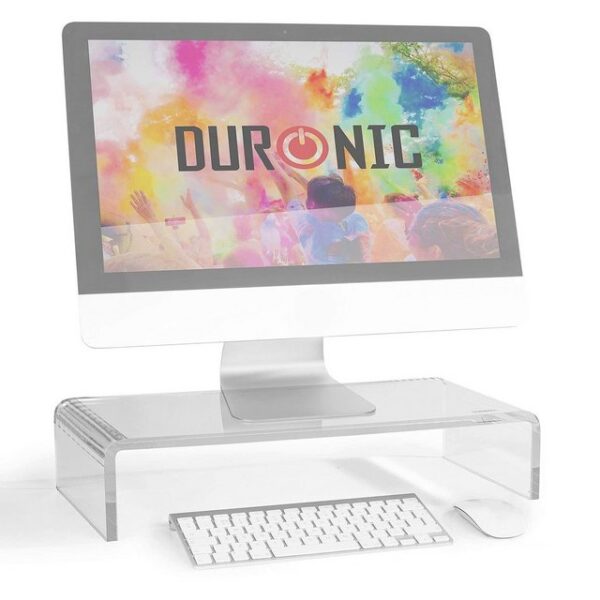 Duronic Monitorständer, (DM053 Monitorständer, 50 x 20 cm Acrylglasplatte, Bis 30 kg, Ergonomischer Bildschirmständer Schreibtisch, Schreibtischaufsatz Monitor und Laptop, Bildschirmerhöhung LCD LED OLED TV)