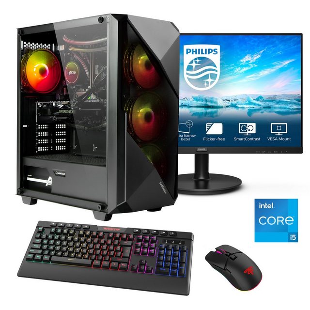 Hyrican Striker SET02388 Gaming-PC-Komplettsystem (27", Intel® Core i5 13400F, RTX 4060Ti (16GB), 16 GB RAM, 1000 GB SSD, DDR5, Windows 11, inklusive 27" Monitor Philips 271V8LA)