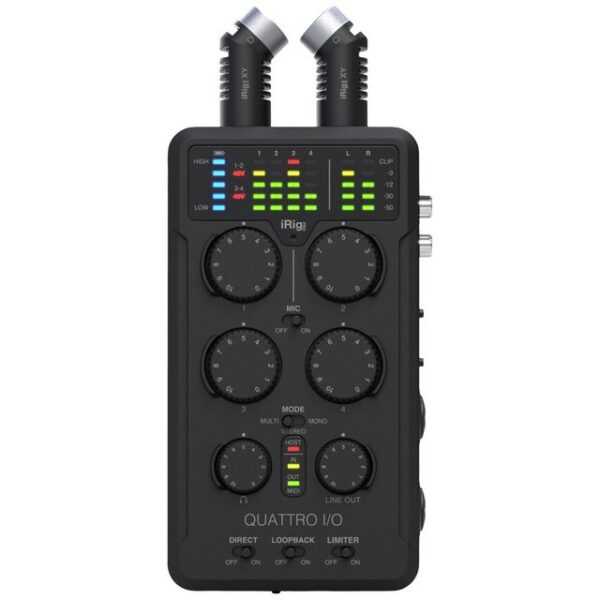 IK Multimedia Audio Interface IK Multimedia iRig Pro Quattro I/O Deluxe Monitor-Cont Digitales Aufnahmegerät