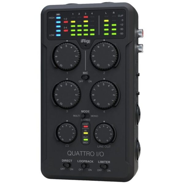 IK Multimedia Audio Interface IK Multimedia iRig Pro Quattro I/O Monitor-Controlling Digitales Aufnahmegerät