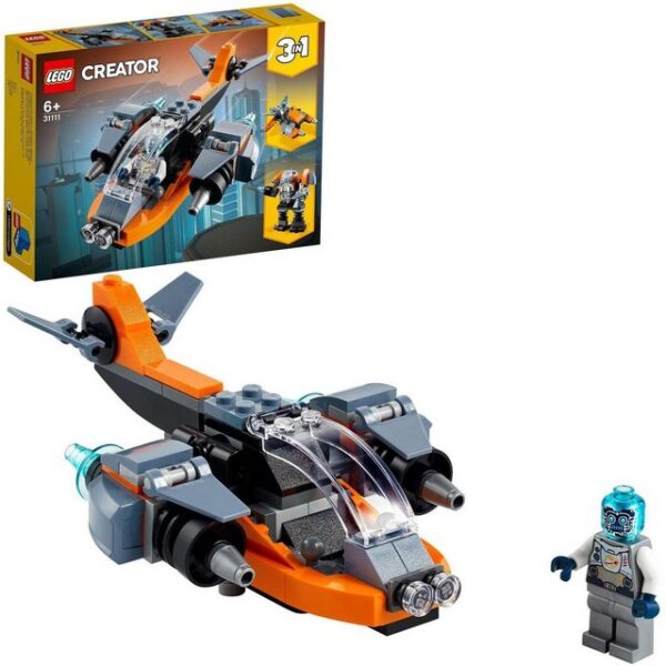 LEGO® Konstruktionsspielsteine Cyber-Drohne (31111), LEGO® Creator 3in1, (113 St), Made in Europe