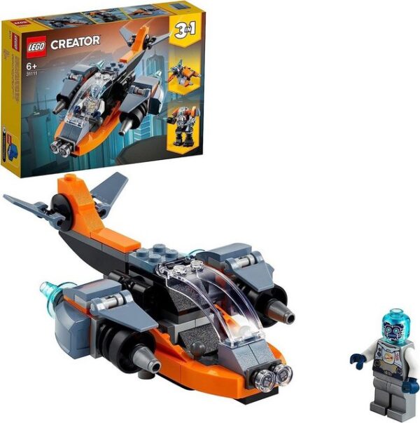 LEGO® Konstruktionsspielsteine LEGO 31111 - LEGO Creator - 3-in-1 Cyber-Drohne/Cyber-Mech/Hoverbike