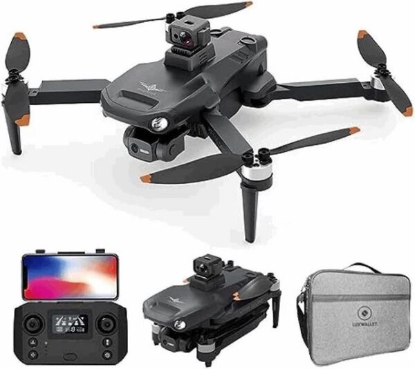 LUXWALLET Libra X Dodge - Hindernisvermeidungssensor Drohne (Full HD, Quadrocopter - 30Km/h - WiFi GPS 1,2 KM - 3-Achsen Gimbal -Mit Kamera)