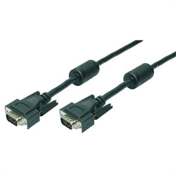 LogiLink VGA Monitor Kabel Anschlusskabel HD DSUB 15-pin Video-Kabel, Schwarz 15m