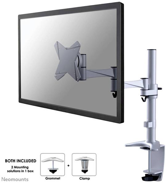 Neomounts FPMA-D1330SILVER 1fach Monitor-Tischhalterung 25,4 cm (10") - 76,2 cm (30") Höhenverstellbar, Neigbar, Schwenkbar, Rotierbar