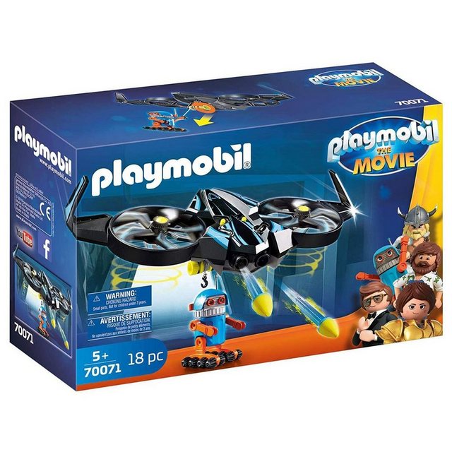 Playmobil® Spielzeug-Flugzeug PLAYMOBIL® 70071 - The Movie - Robotitron & Drohne mit Schussfunktion