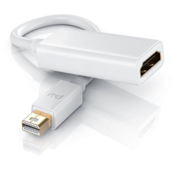 Primewire Audio- & Video-Adapter Mini DisplayPort zu HDMI, 10 cm, Ultra HD 4k MiniDP zu HDMI Buchse Monitor Konverter / Adapterkabel