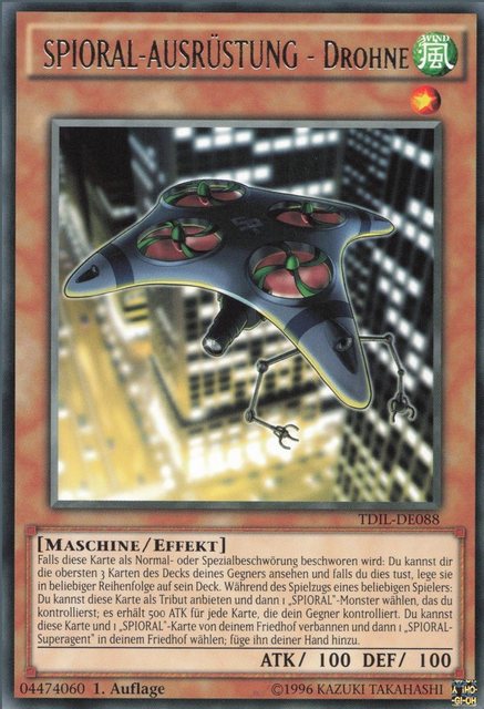 ReCollectibles Sammelkarte YuGiOh Karte SPIORAL-AUSRÜSTUNG - Drohne deutsch, Yu-Gi-Oh! Karte TDIL-DE088 Rare