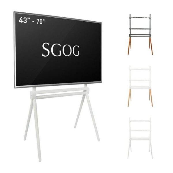 SGOG TV Ständer skandinavisches Design TV Bodenständer Staffelei Standfuss Stativ für Fernseher Monitor Halterung von 43 bis 70 Zoll Monitorständer