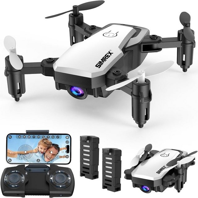 SIMREX X300C Mini Drohne mit Kamera FPV, RC Quadcopter faltbar, Höhenhaltung Drohne (720P HD, Mit 3D-Flip, Headless-Modus, Schwerkraftkontrolle und 2 Batterien)