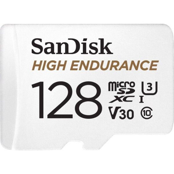 Sandisk SanDisk High Endurance Monitoring miniSDXC-Karte 128 GB Class 10, UHS- Speicherkarte (128 GB, Class 10 + UHS-I + UHS-Class 3 + v30 Video Speed Class)