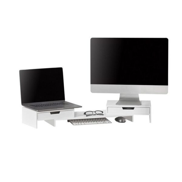 SoBuy BBF04 Monitor-Halterung, (Design Monitorerhöhung für 2 Monitore Monitorständer Bildschirmständer)