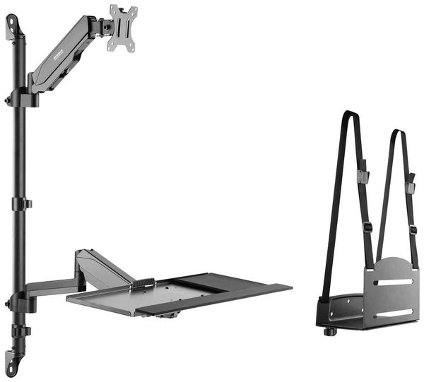 SpeaKa Professional SP-MM-710 1 Stück Monitor-Wandhalterung 33,0 cm (13") - 68,6 cm (27") Höhenverstellbar, Drehbar, Neigbar+Schwenkbar