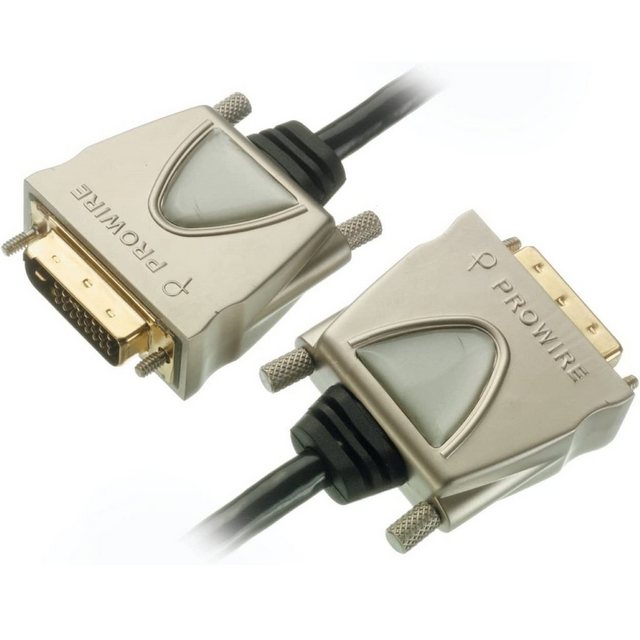 Vivanco Prowire 5m DVI-Kabel DVI-D Stecker Dual-Link Video-Kabel, DVI, Kein (500 cm), vergoldete Stecker, 5m Länge, passend für PC Monitor TV Beamer ..