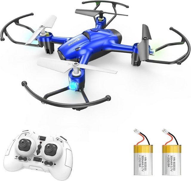 Wipkviey T16 Mini Drohne für Kinder, RC-Quadrocopter für Anfänger Drohne (1920*1080p, mit 2 Batterien mit Lichtern Höhenhaltung 3D-Flip Einfach zuFliegendes)