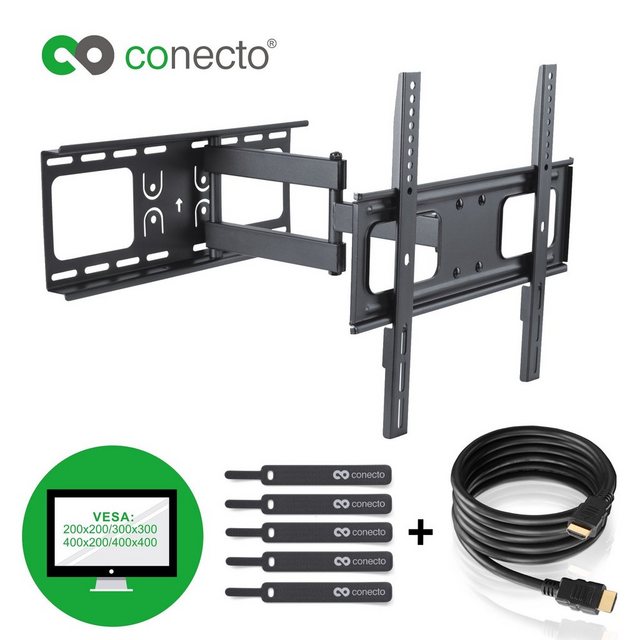 conecto TV Wandhalter für LCD LED Fernseher & Monitor TV-Wandhalterung, (bis 52 Zoll, neigbar, schwenkbar)