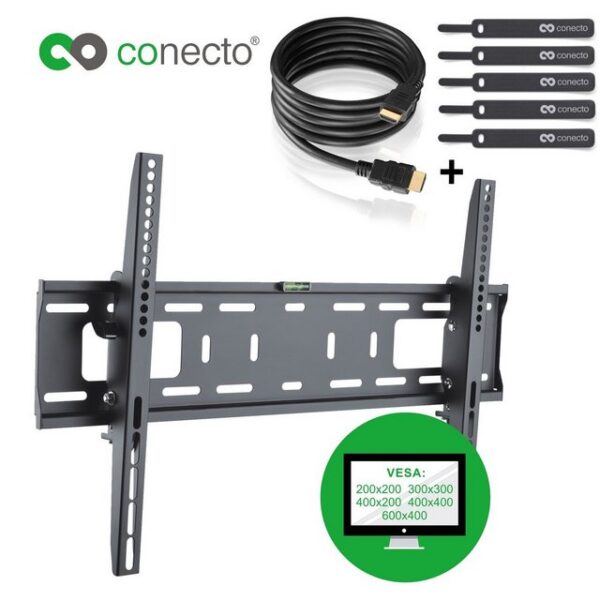 conecto TV Wandhalter für LCD LED Fernseher & Monitor TV-Wandhalterung, (bis 65 Zoll, neigbar)