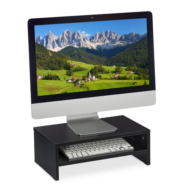 relaxdays Monitorständer schwarz Monitor-Halterung